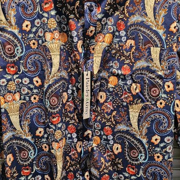 PAISLEY & GRAY Samuel Blue Paisley Shirt - Slim Fit XXL - NWT - Picture 3 of 5